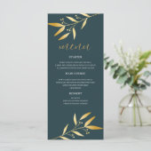 Elegant Gold Leaf Wedding Menu (Staand voorkant)