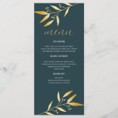 Elegant Gold Leaf Wedding Menu (Voorkant)