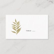 Elegant Gold Leaf Wedding Place Card Escort Kaart
