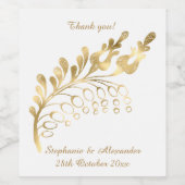 ELEGANT GOLD LEAF  WIJNETIKET WIJN ETIKET (Enkel label)