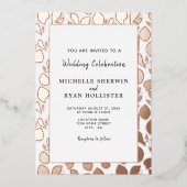 Elegant Gold Leaves Botanical Lijst Wedding Folie Uitnodiging (Voorkant)