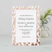 Elegant Gold Leaves Botanical Lijst Wedding Folie Uitnodiging (Staand Voorkant)