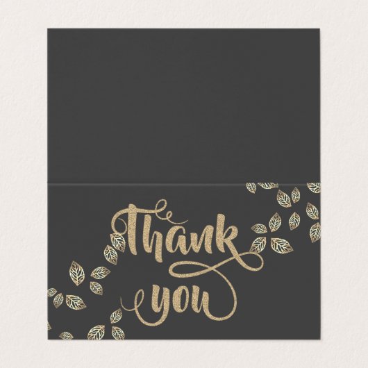 Elegant Gold Leaves Hartelijk dank! Visitekaartje (Buitenkant ongevouwen)