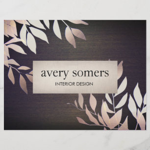 Elegant Gold Leaves Interior Design Wood Natuur 2 Flyer