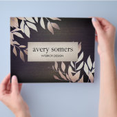 Elegant Gold Leaves Interior Design Wood Natuur 2 Flyer (Hand)