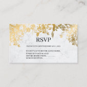 Elegant Gold Leaves Marble Wedding Rsvp Kaart (Voorkant)