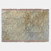 Elegant Gold Leaves Pattern Beige Blue Deken (Voorkant)