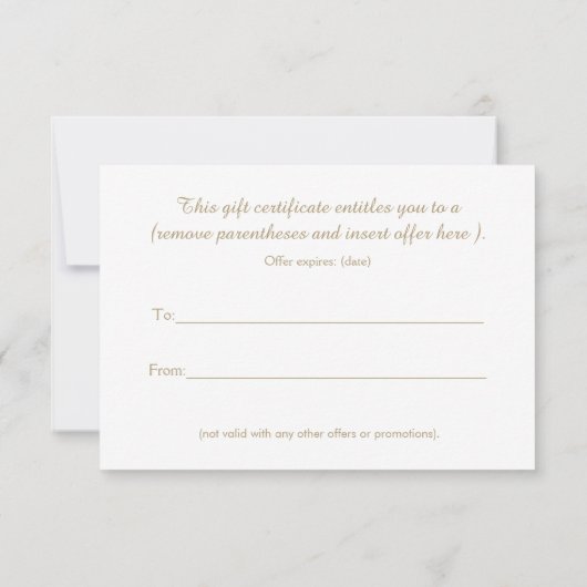 Elegant Gold Leaves Salon and Spa Cadeaubon (Achterkant)