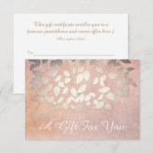 Elegant Gold Leaves Salon and Spa Cadeaubon (Voorkant / Achterkant)