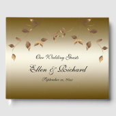 Elegant Gold Leaves Wedding Gastenboek (Voorkant)