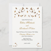 Elegant Gold Leaves Wedding Kaart (Voorkant)
