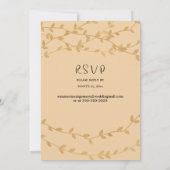 Elegant Gold Leaves with Black Wedding Invitation Kaart (Achterkant)