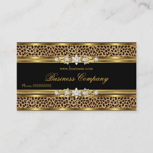 Elegant Gold Leopard Black  Best Visitekaartje (Voorkant)