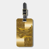 Elegant Gold Leopard High Hielschoen Dier Bagagelabel (Voorkant verticaal)