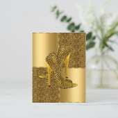 Elegant Gold Leopard High Hielschoen Dier Briefkaart (Staand voorkant)