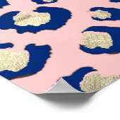 Elegant Gold leopard print Blue Mint Gradient Roze (Hoek)