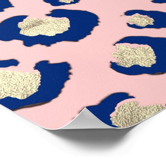 Elegant Gold leopard print Blue Mint Gradient Roze (Hoek)