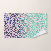 Elegant Gold leopard print Blue Mint Gradient Roze Bad Handdoek (Handdoek)
