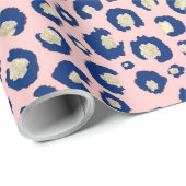 Elegant Gold leopard print Blue Mint Gradient Roze Cadeaupapier (Rol Hoek)