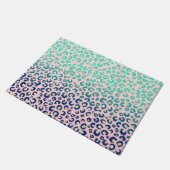 Elegant Gold leopard print Blue Mint Gradient Roze Deurmat (Schuin)