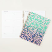 Elegant Gold leopard print Blue Mint Gradient Roze Planner (Display)