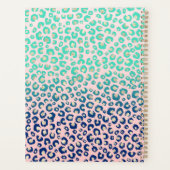 Elegant Gold leopard print Blue Mint Gradient Roze Planner (Achterkant)