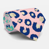 Elegant Gold leopard print Blue Mint Gradient Roze Stropdas (Opgerold)