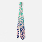 Elegant Gold leopard print Blue Mint Gradient Roze Stropdas (Achterkant)