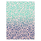 Elegant Gold leopard print Blue Mint Gradient Roze Tafelkleed (Voorkant)