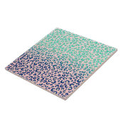 Elegant Gold leopard print Blue Mint Gradient Roze Tegeltje (Zijkant)