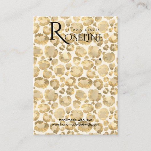 Elegant Gold Leopard Print Display Kaart Visitekaartje (Voorkant)