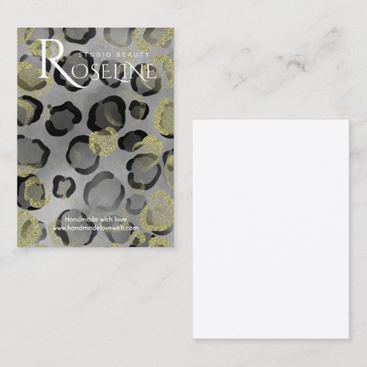 Elegant Gold Leopard Print Display Kaart Visitekaartje (Voorkant / Achterkant)