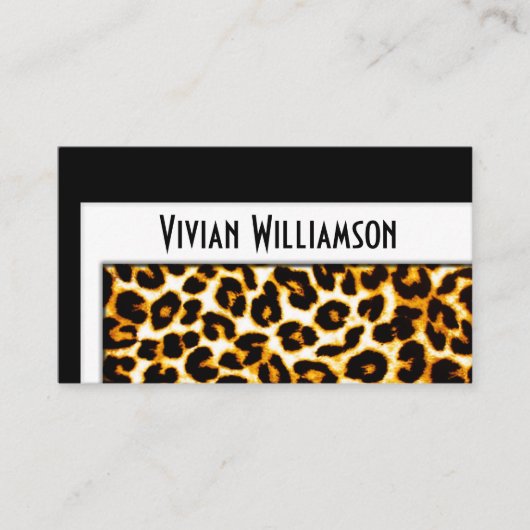 Elegant Gold Leopard Professional Visitekaartje (Voorkant)