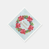 Elegant Gold Lettering Poinsettia Wreater Kerstmis Servet (Hoek)