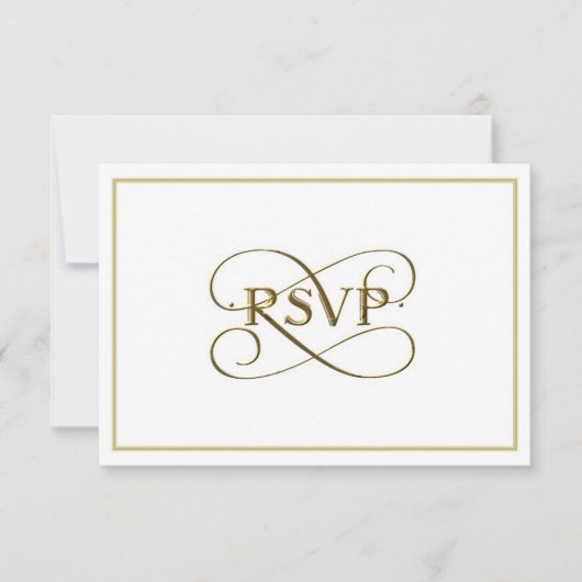 Elegant Gold Lettering RSVP-kaarten RSVP Kaartje (Voorkant)