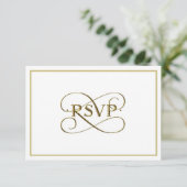 Elegant Gold Lettering RSVP-kaarten RSVP Kaartje (Staand voorkant)