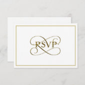 Elegant Gold Lettering RSVP-kaarten RSVP Kaartje (Voorkant / Achterkant)
