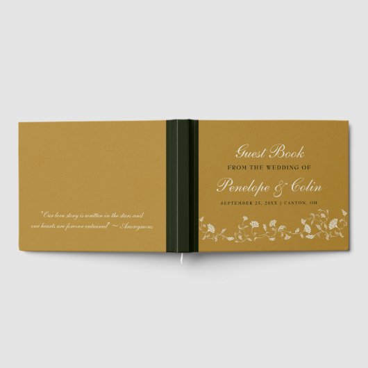 Elegant  Gold Library Bruiloft Gastenboek (Volledig)
