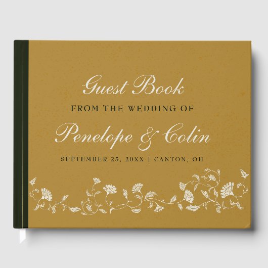 Elegant  Gold Library Bruiloft Gastenboek (Voorkant)