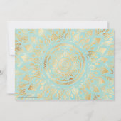Elegant Gold Light Blauwgroen Mandala Floral Kaart (Achterkant)
