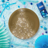 Elegant Gold Lighting-kerstboom Papieren Bordje (Feest)