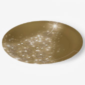 Elegant Gold Lighting-kerstboom Papieren Bordje (Gekanteld)