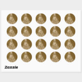 Elegant Gold Lighting-kerstboom Ronde Sticker (Vel)