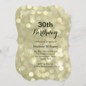 Elegant Gold Lights 30e verjaardag Uitnodiging (Voorkant / Achterkant)