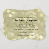 Elegant Gold Lights Bat Mitzvah Uitnodiging (Voorkant / Achterkant)