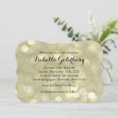 Elegant Gold Lights Bat Mitzvah Uitnodiging (Staand voorkant)