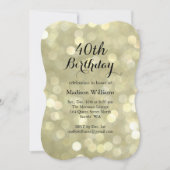Elegant Gold Lights Birthday Uitnodiging (Voorkant)