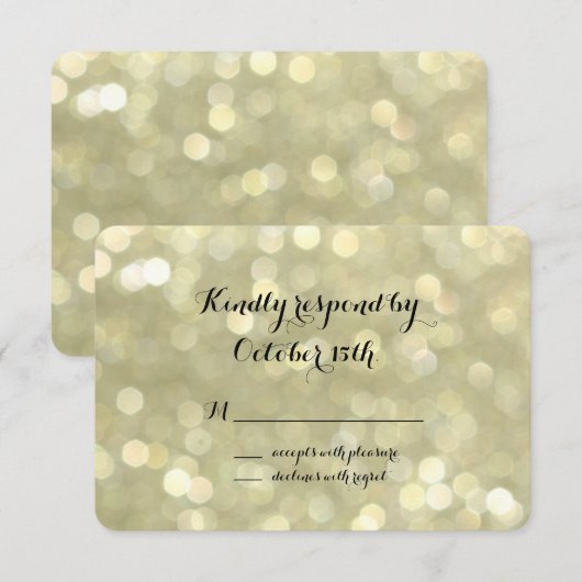 Elegant Gold Lights RSVP (Voorkant / Achterkant)
