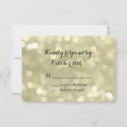 Elegant Gold Lights RSVP (Voorkant)