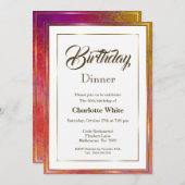 Elegant Gold Lijst 30th Birthday Dinner Invitation Kaart (Voorkant / Achterkant)